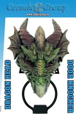 Figurine green dragon door knocker